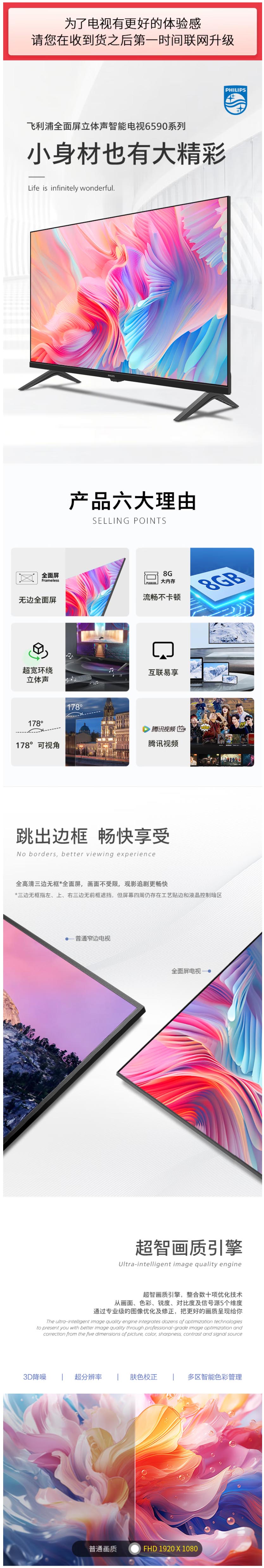 【飞利浦43PFF6590_T3】飞利浦（PHILIPS）43英寸全高清智慧屏 卧室小屏 超宽环绕立.jpg